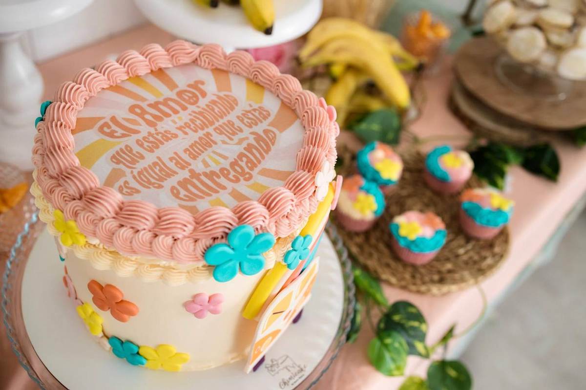 Tarta con flores